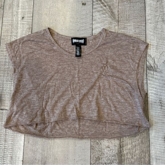 Dolls Kill Darker Wavs Crossfade Cropped Oversized Tee - Picture 1 of 6